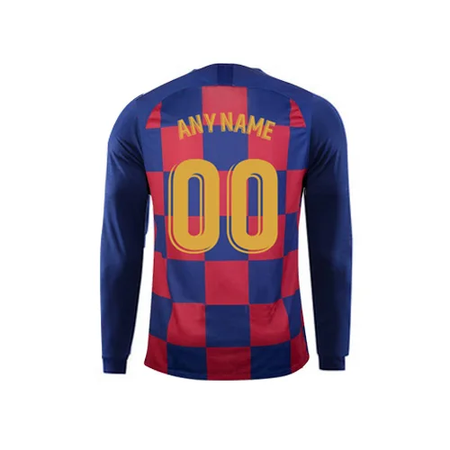 / Messi Camiseta, модная мужская одежда, футболка Griezmann, S-2XL, Barcaed de Jong Home, топы с длинными рукавами, Джерси - Цвет: 1920 Home 9