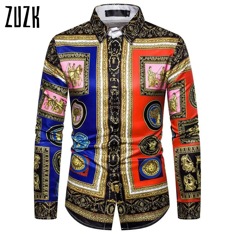 ZUZK стиль Новинка В стиле ретро суд ветер Для Мужчин's 3D футболка с печатным