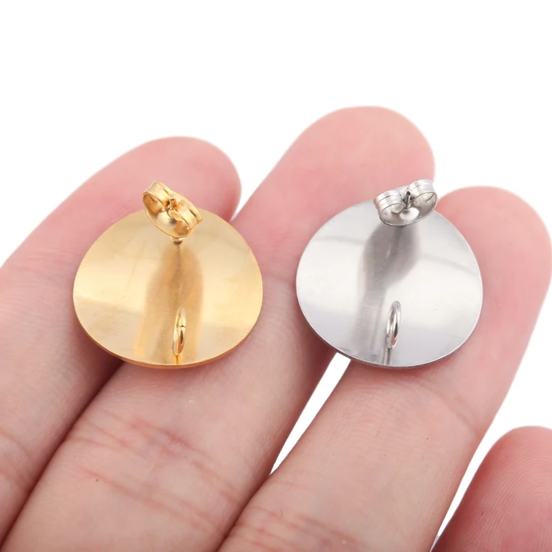 10 шт. женские круглые фоторазъёмы из нержавеющей стали | Украшения и аксессуары