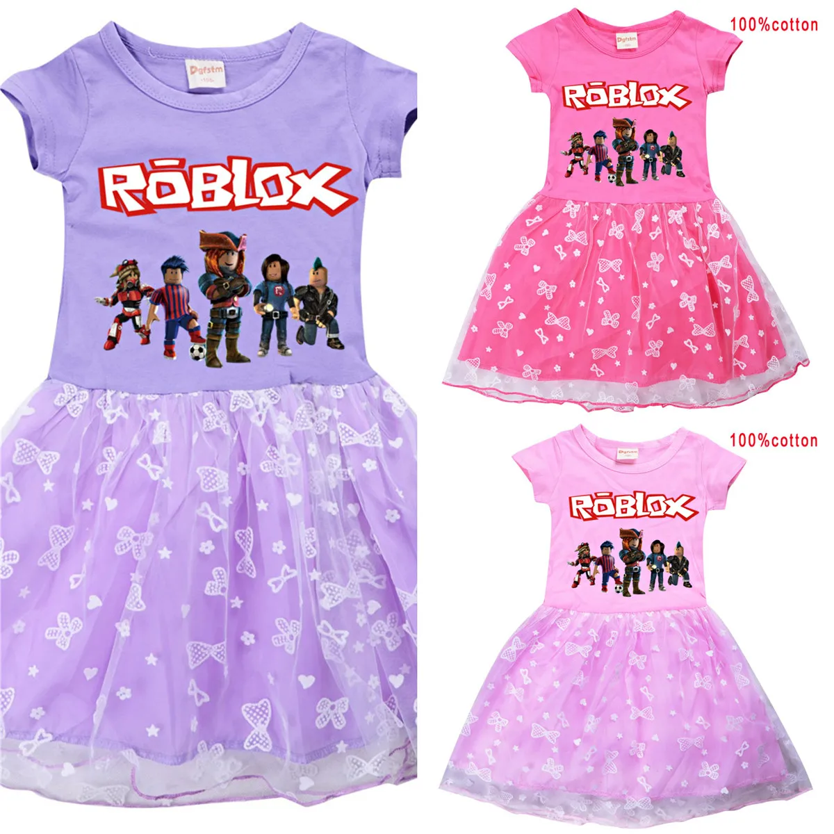

Kids Girls Robloxing Dress Princess Dress Kids Toddler Birthday Party Children 2021 Christmas Kid Dress Clothes TUTU Dress Gifts