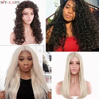 my lady indian deep curly wigs for women synthetic long straight glueless wig african hair afro wig kinky curly hair costume wig