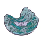 Брошь с блестками в виде лодки-оригами, Милая брошь в моих глазах с изображением морского корабля, мы хрупкие, как бумажная Лодка на волнах жизни.