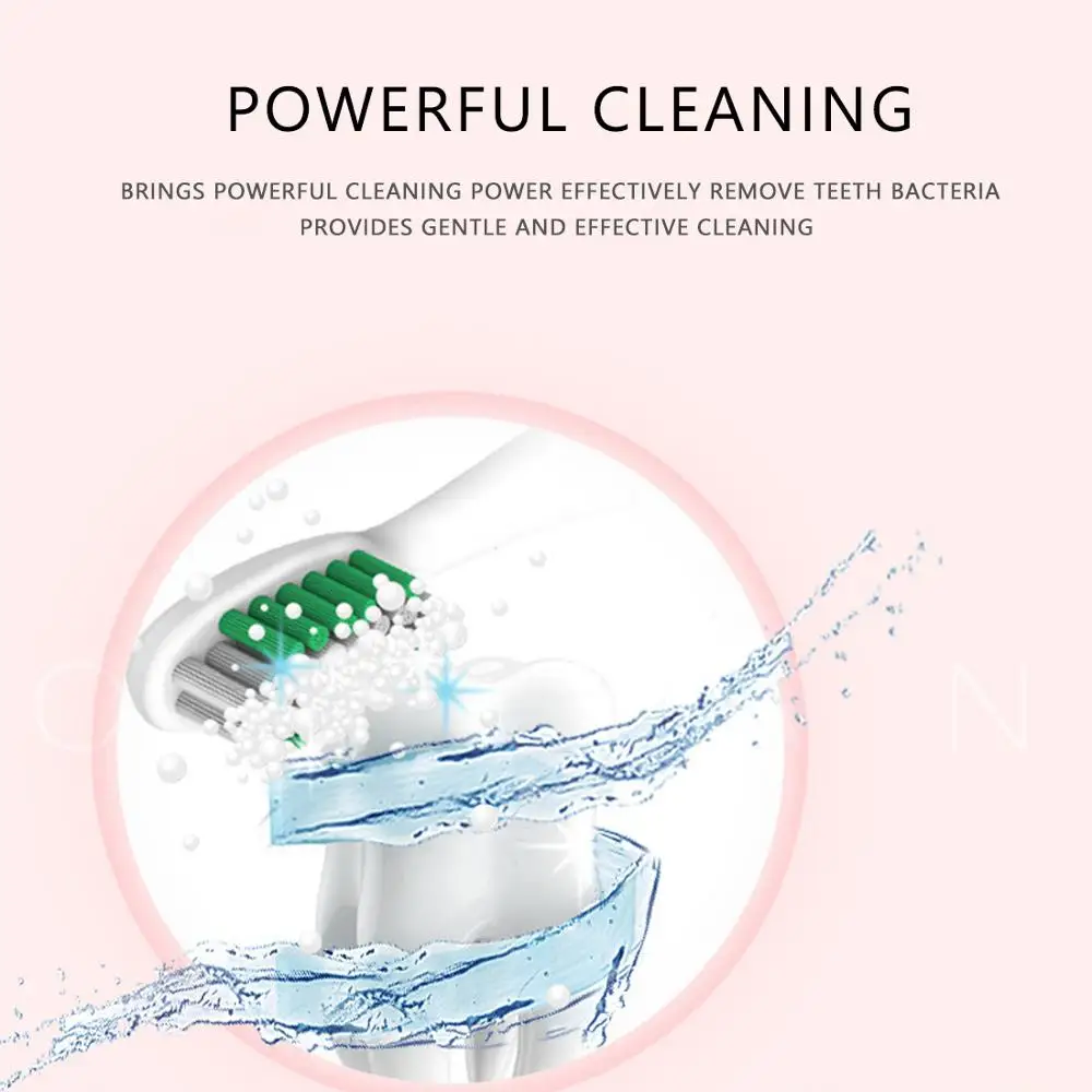 Электрическая зубная щетка для взрослых Водонепроницаемая ультразвуковая USB