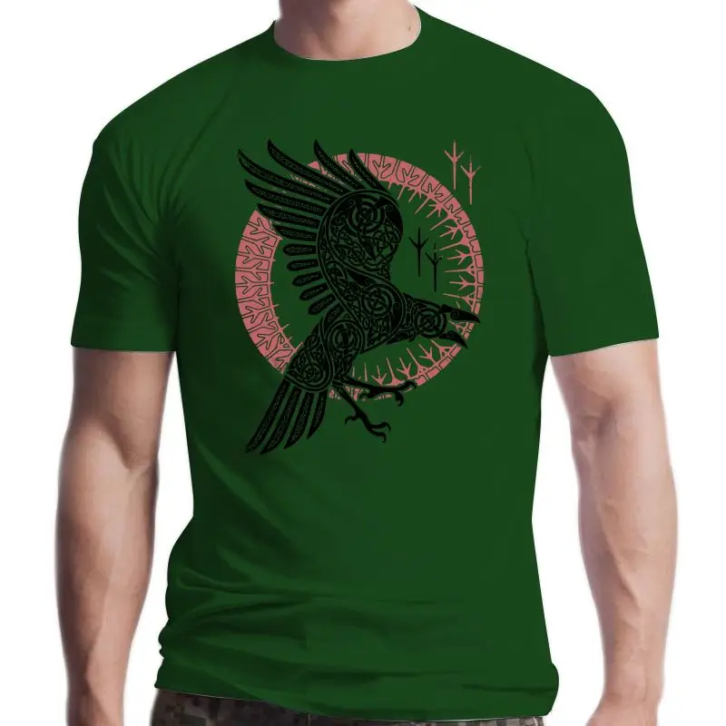 

Новые мужские рубашки Ragnar's Raven, индивидуальные футболки большого размера для семьи викингов, мужские футболки, футболки OdinTops, хлопковая Фут...