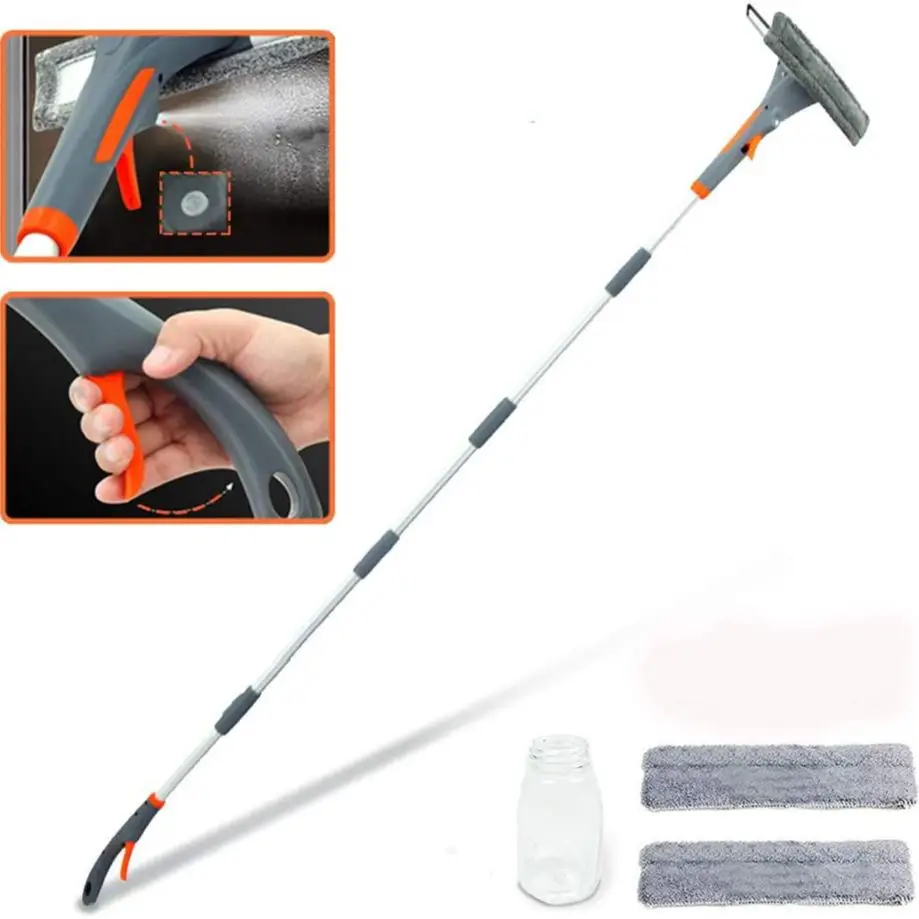 

Extendable Window Squeegee with Spray, 3 in 1 Window Squeegee Cleaner, 76'' Window Cleaning Equipment Kit for Indoor/Outdoor Hig