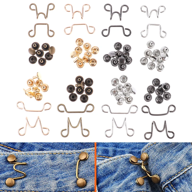 

1Set Detachable 27/32MM Nail-free Waist Buckle Waist Closing Artifact Adjustable Snap Button Removable Clothing Pant Sewing Tool