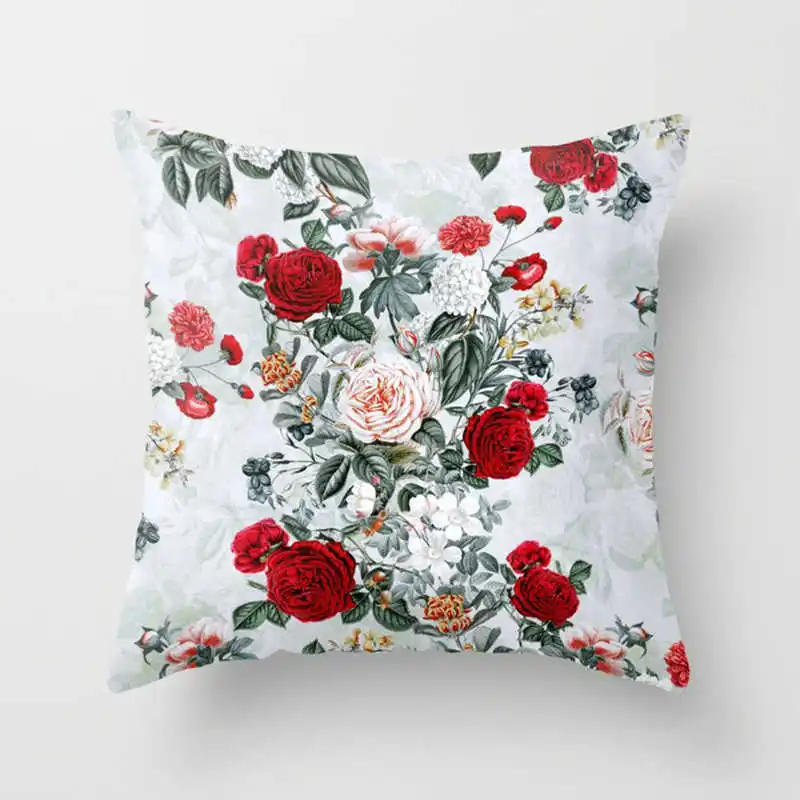 

45*45cm Floral Printed Cushion Cover Home Decor Flower Pattern Decorative Pillowcase Throw Pillows Simple Pillowcase