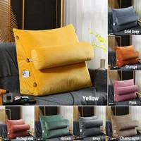 45x45x20cm stereoscopic velvet canvas triangular backrest cushion wedge lumbar pillow support cushion backrest bolster headboard