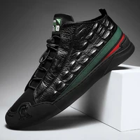 2021 spring new products mens casual shoes outdoor non slip shoes fashion lightweight sneakers black pu leather trendy spotting