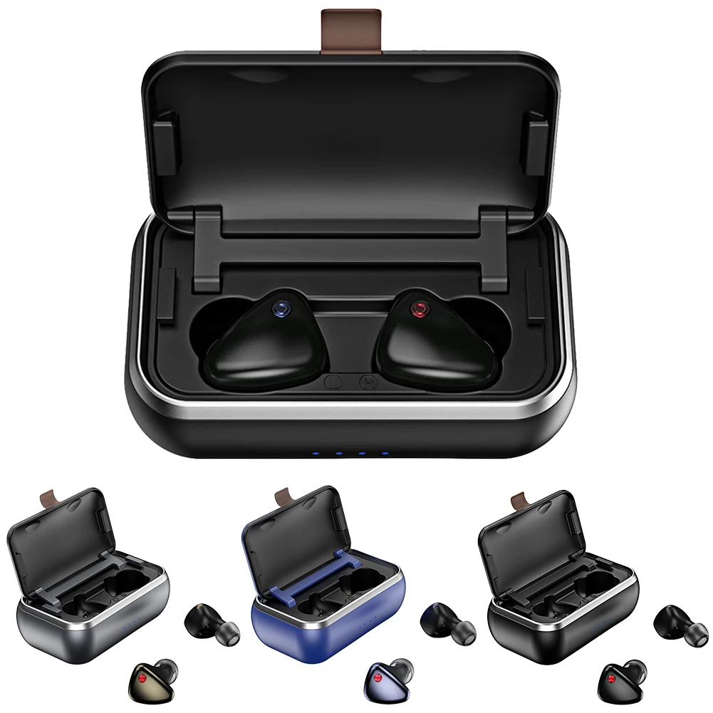 HD 3D стерео портативный внешний аккумулятор беспроводная Bluetooth гарнитура игровая с Charing чехол TWS 5,0 Спорт шумоподавление водонепроницаемый
