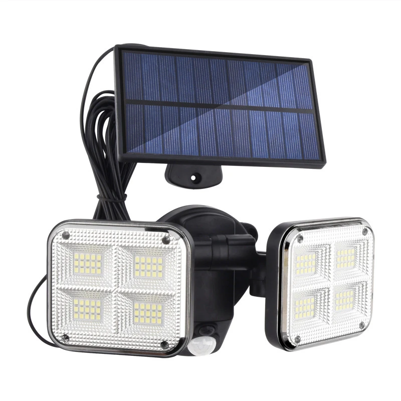 

Solar Security Lights 2 Head Motion Sensor Light Adjustable122 LED Flood Lighting Outdoor IP65 Waterproof for Porch Patio Yard