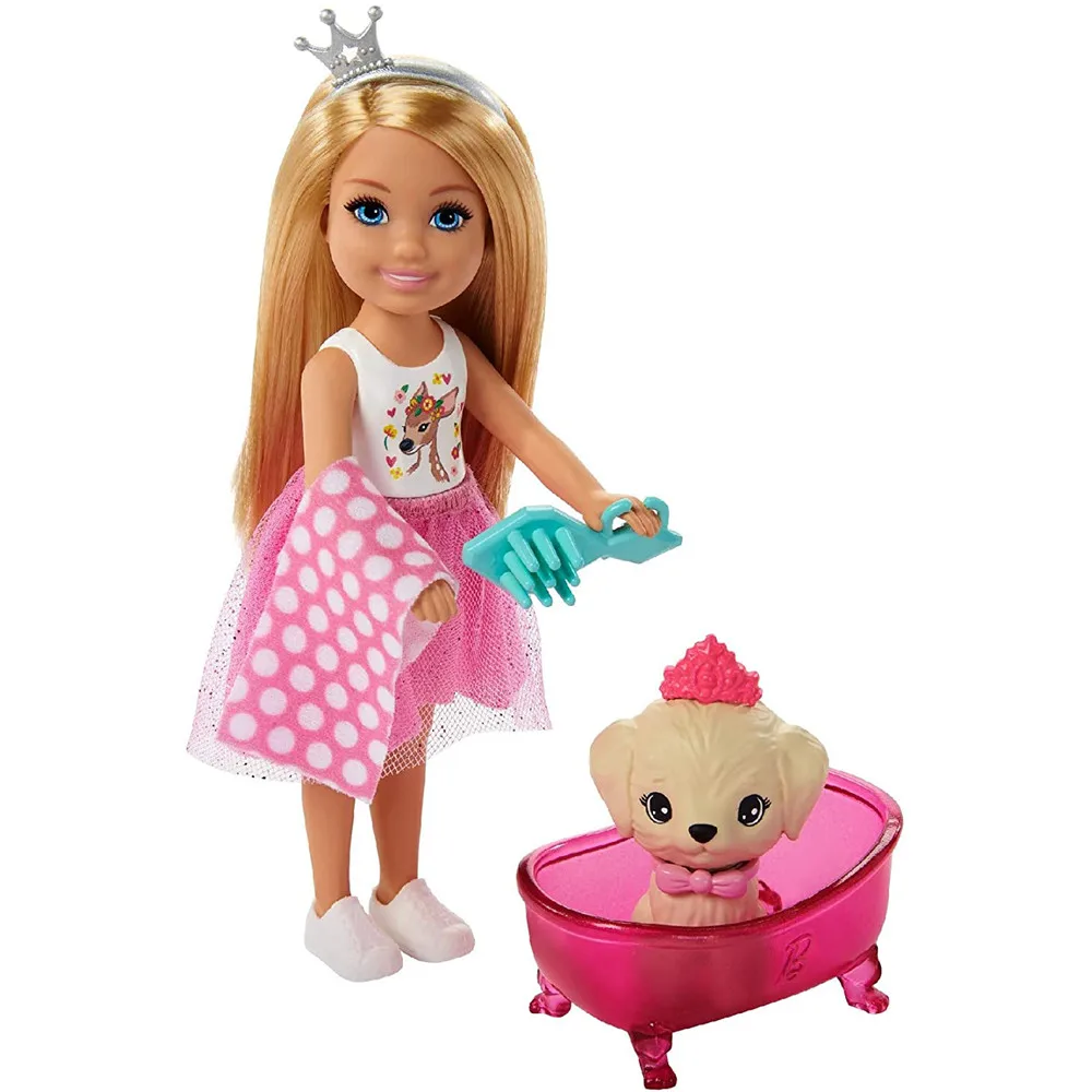 

Barbie Princess Adventure Chelsea Pet Castle Playset, with Blonde Chelsea Doll (6-Inch) 4 Pets and Accessories Toy Birthday Gift