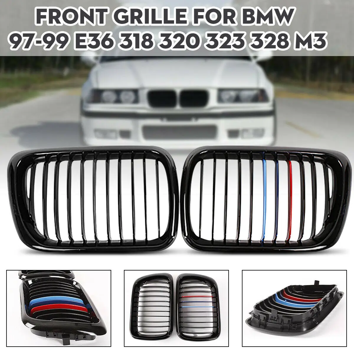 Автомобильные аксессуары для BMW E36 3 серии M3 1996 1998 99 сменные грили гонок передняя