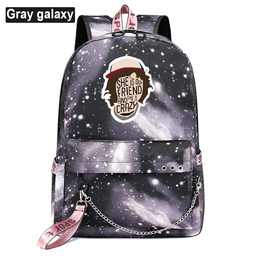

New TV Series Stranger Things Prints Boys Girls Kids School bag Women USB Chain Backpack Canvas Men Bagpack Packsack Bookbag