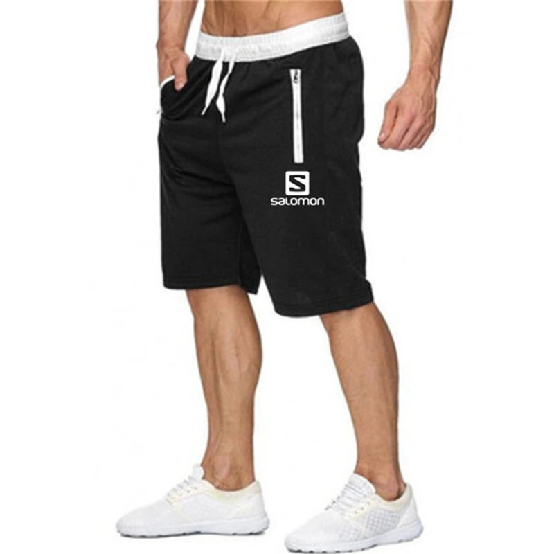 

S print homens shorts casuais ginsio de fitness treino praia shorts homem respirvel cottonshort calas listra shorts masculin