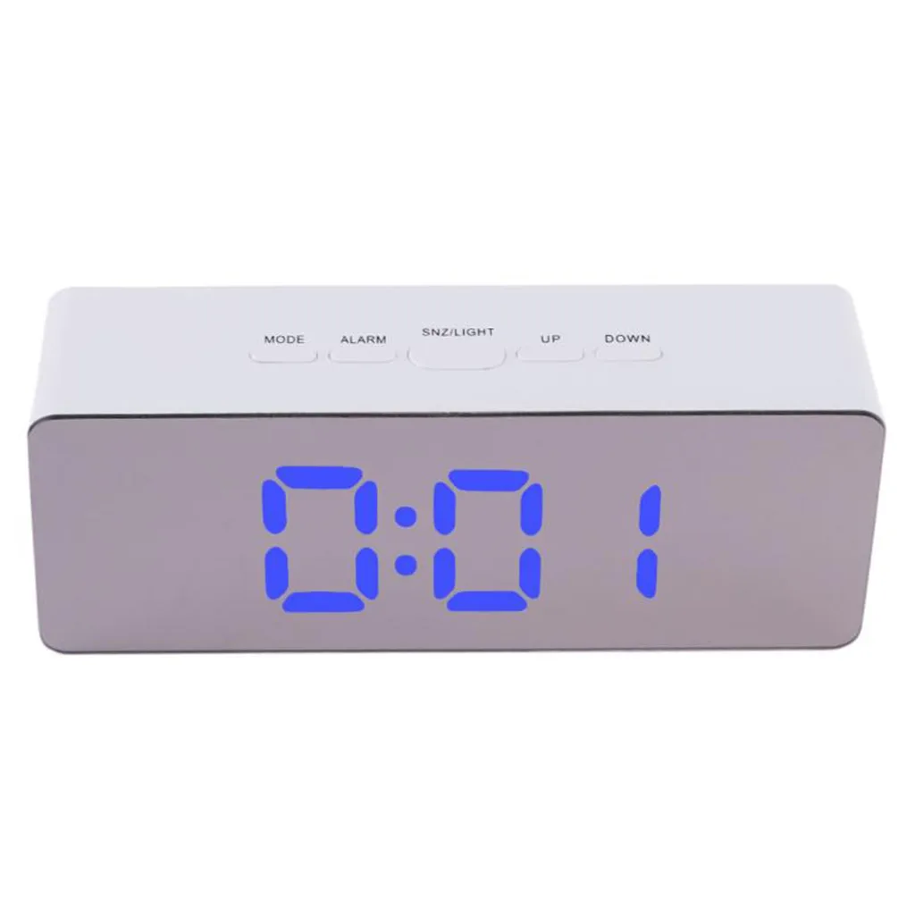 Digital Mirror LED Alarm Clock Night Lights Thermometer Electronic Table Rectangle Multi-function Desk Clocks | Дом и сад