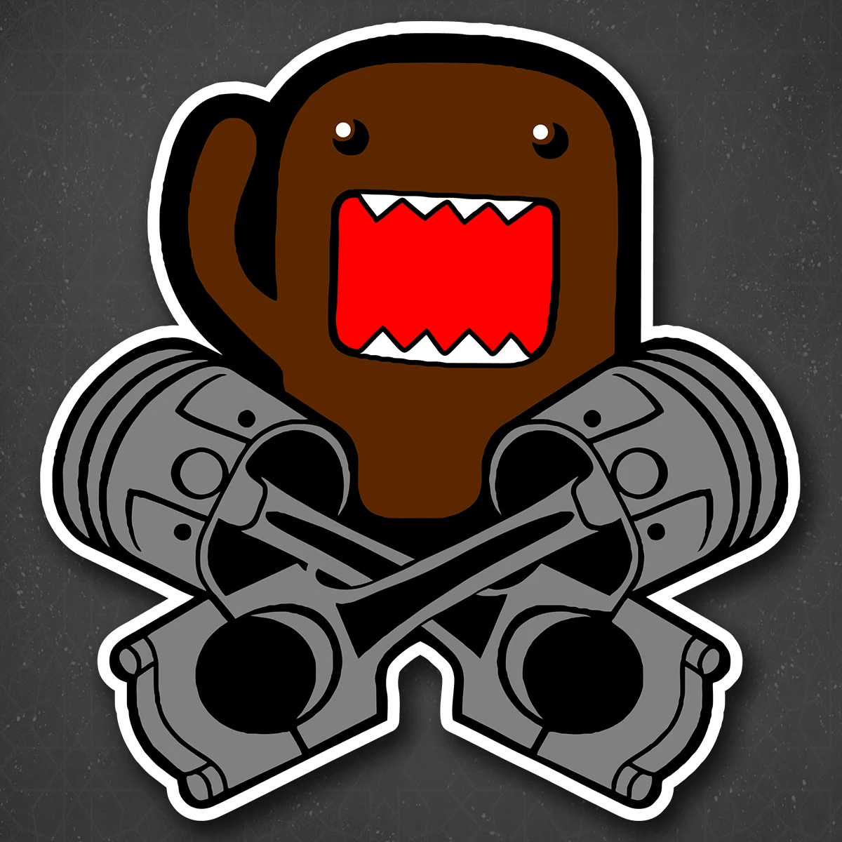 Наклейка на авто &quotДомокун с поршнями&quot 19x20 см | Автомобили и мотоциклы