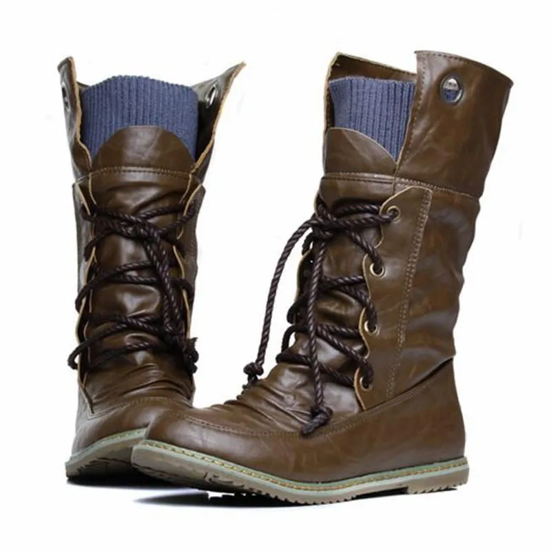 Женские винтажные ботинки на плоской подошве Зимние Теплые ботильоны в стиле