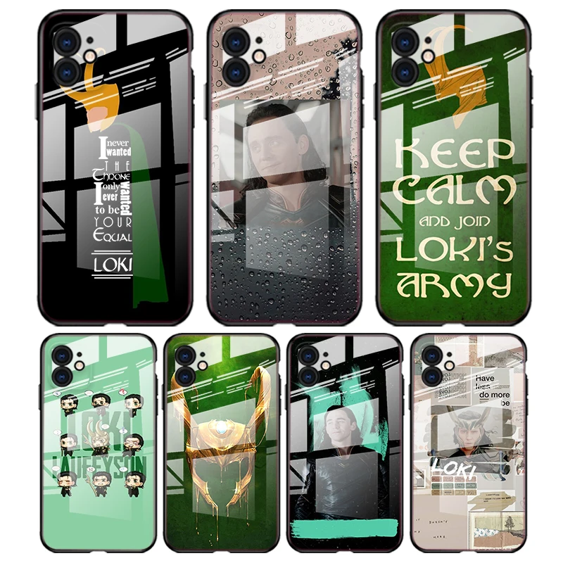 

Marvel Avengers Loki For Apple iPhone 13 12 11 8 7 6 6S XS XR SE X 2020 Pro Max Mini Plus Tempered Glass Phone Case