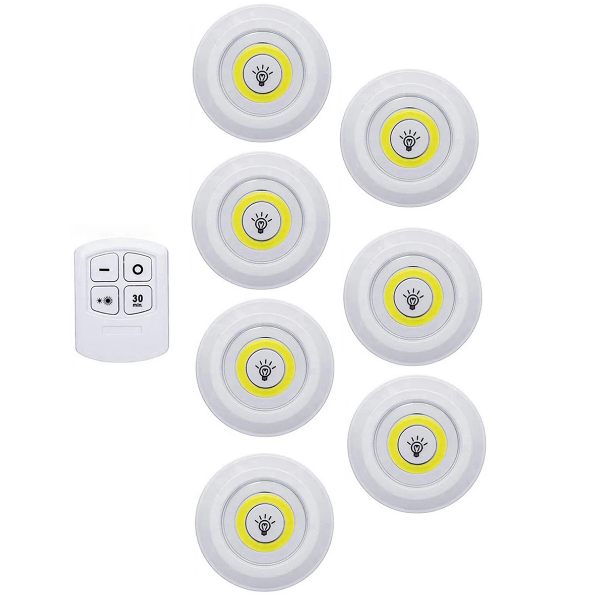 1 controller 7 lamp Светодиодный светильник с регулируемой яркостью на батарейках COB Светодиодные шайбы, комплекты одежды, светильники с пультом дистанционного управления, шкаф для одежды ванная - Цвет: 1 controller 7 lamp