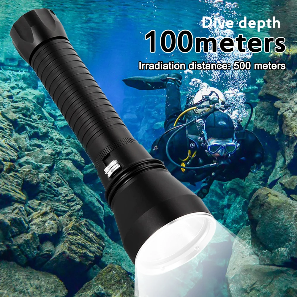 

XHP70.2 Most Powerful LED Scuba Diving Flashlight 200m Underwater Torch 4000LM Waterproof XHP70 Dive Lamp Lantern Light