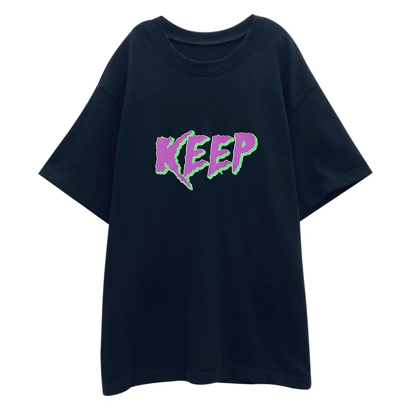 

Girls' Short Sleeve T children's 2021 new black print T-shirt summer fashion Top shirt 7-70