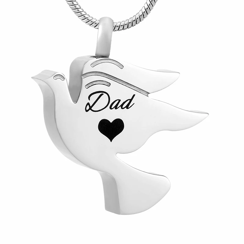 

K001 Dove Cremation Jewelry for Ashes Pendant Locket Stainless Steel Keepsake Memorial Urn Necklace for Ashes