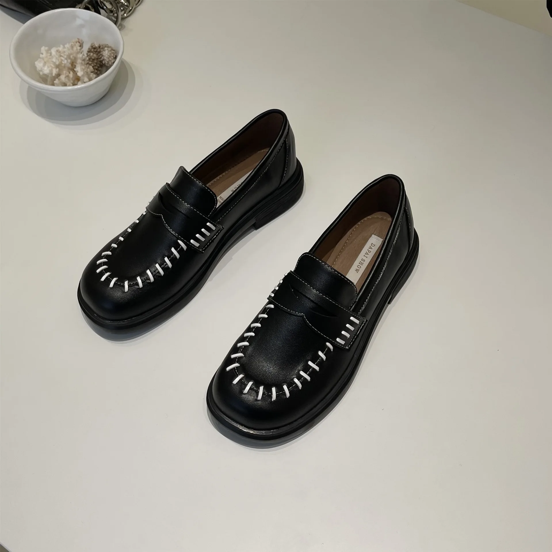 

Womens Loafers Shoes Oxfords Slip-on Clogs Platform Female Footwear Round Toe Casual Sneaker Leather Retro Slip On Creepers Dres