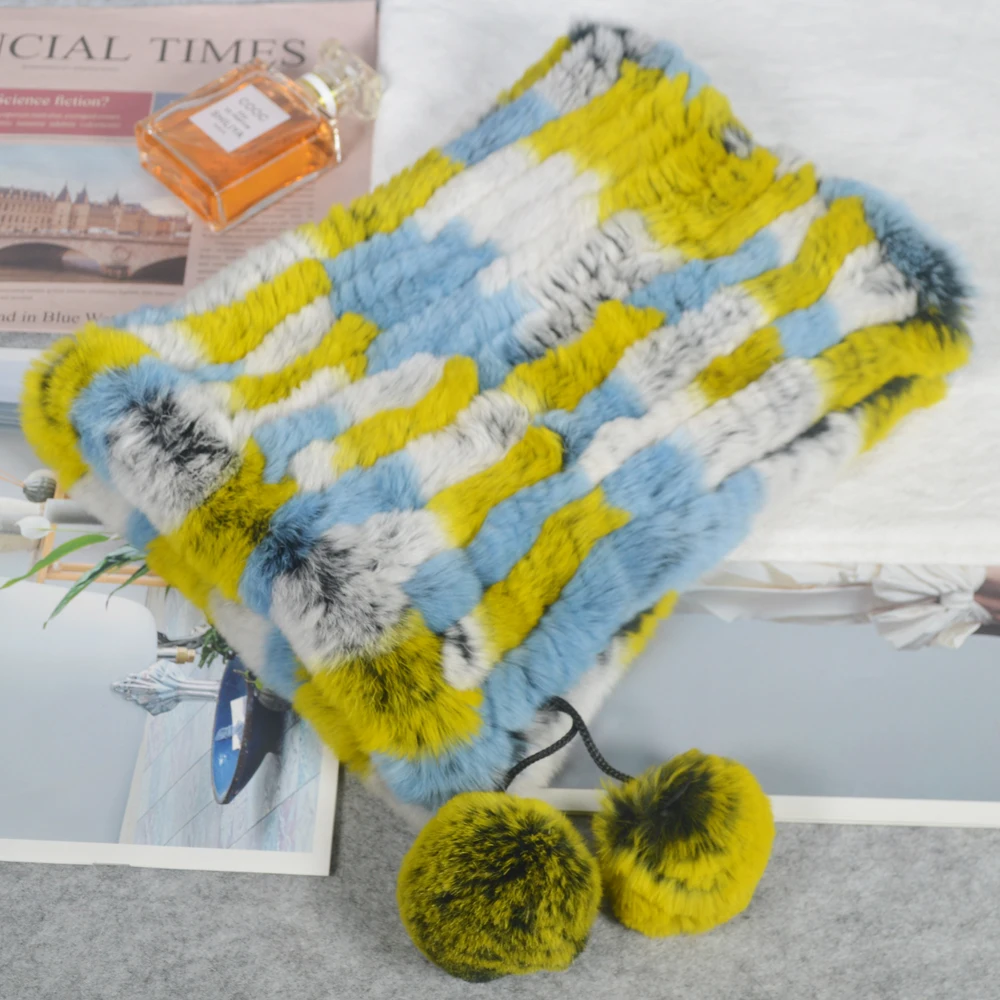 Новый стиль Для женщин Настоящий мех кролика шапки бини Шапки меховые шапочки