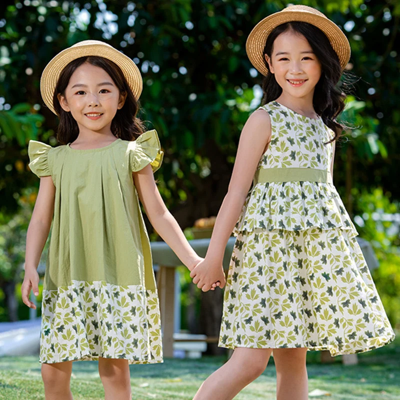 2022 летние модные платья для больших девочек из 100% хлопка праздничное