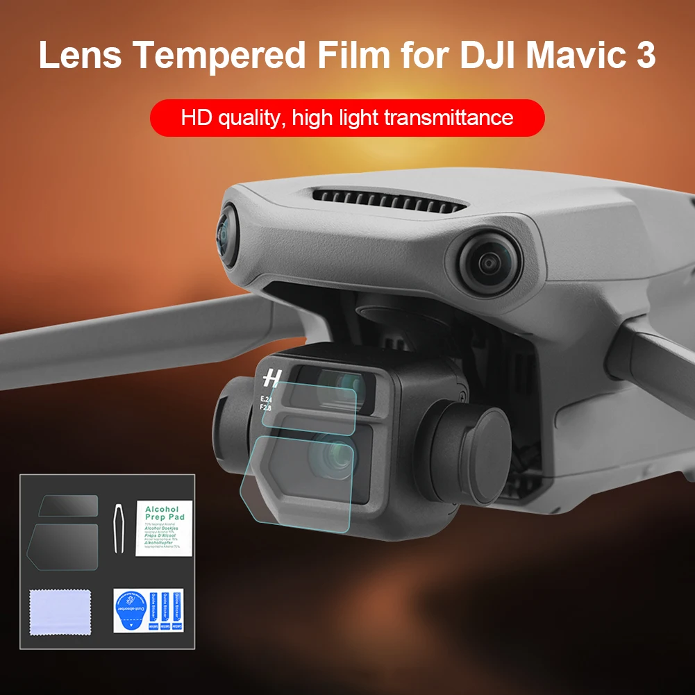 

Drone Camera Lens Protective Tempered Glass Films Anti-Scratch 9H Lens Film Spare Parts for DJI Mavic 3 Drone Accessories