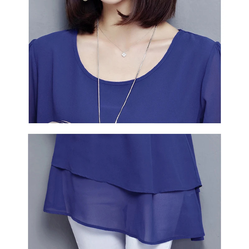 Vintage Chiffon Blouse Women Black Blusas Mujer De Moda 2021 Summer Korean Style 5XL Plus Size Tunic Tops Aesthetic Long Shirts | Женская