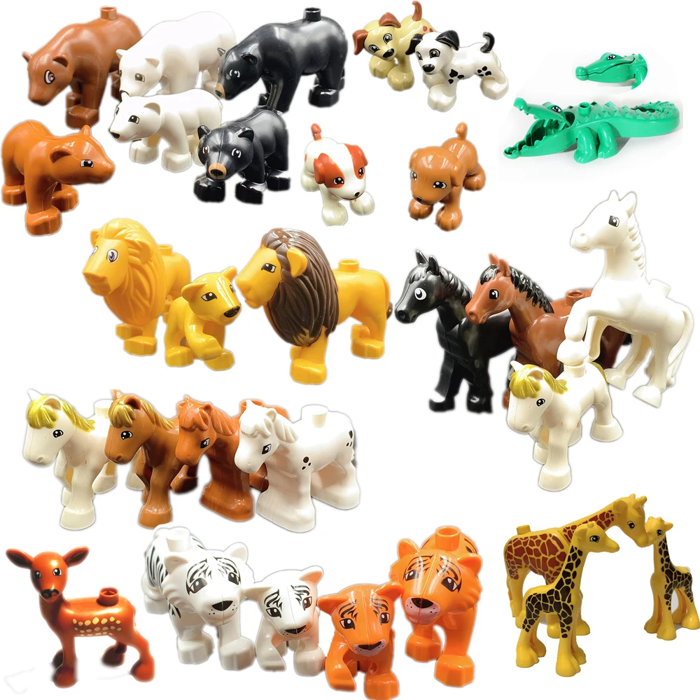 Одиночные большие блоки совместимые с Duplos фигурки животных из серии