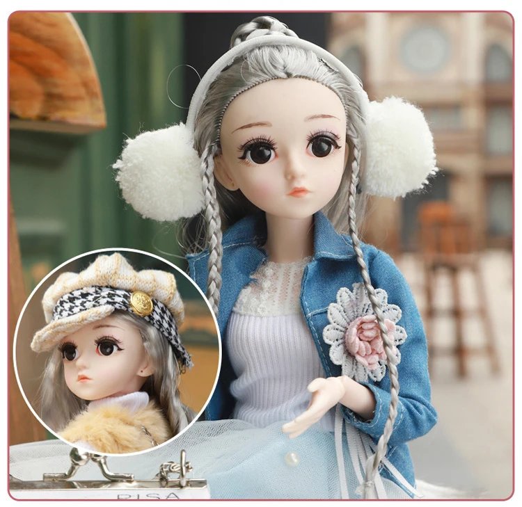 

1/4 45 CM Exquisite Fashion Clothes BJD Dolls Toys 18 Joint Movable Beautiful Clothes Dress up Music BJD Dolls For Girls Gift