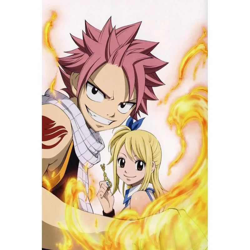 Симпатичные аниме Fairy Tail постер из шелковой ткани Wall Art печати плакатов картина