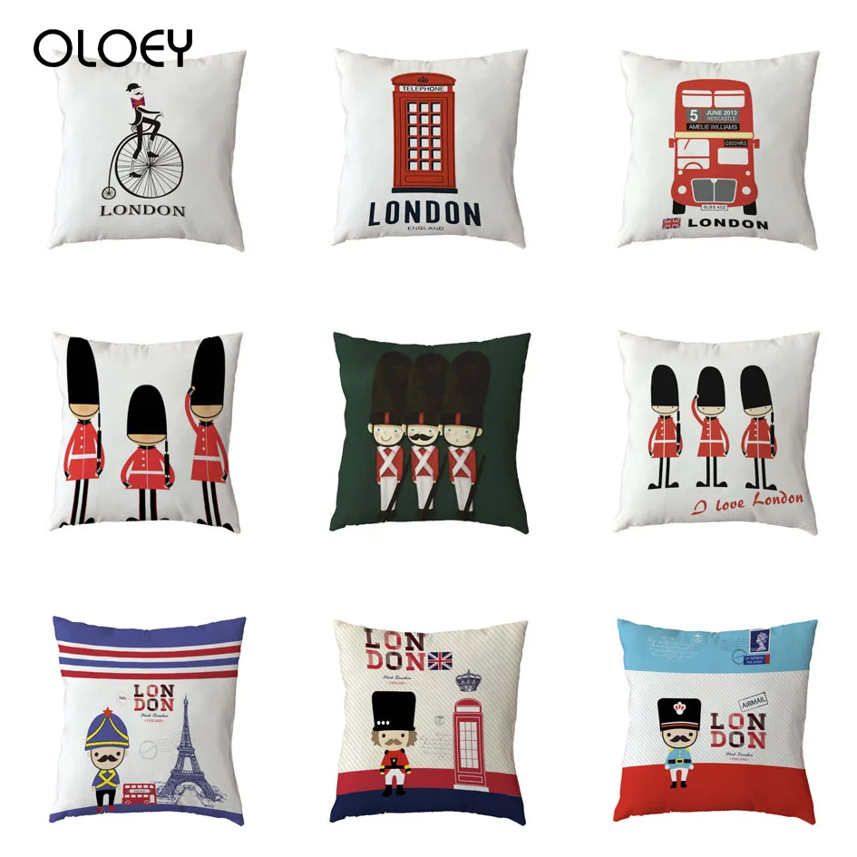 Лондонский пейзаж солдат Койн лошадь украшение для дома подушка автомобильное