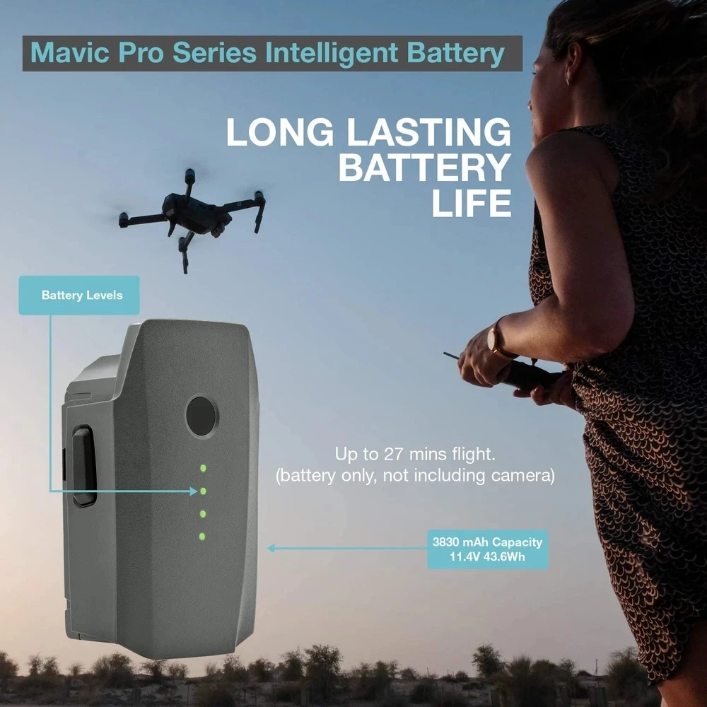 

Интеллектуальный Полетный аккумулятор DJI Mavic Pro (3830 мАч/11,4 в) специально разработан для дрона Mavic Новинка