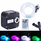 Оптоволоконные светильники RGBW 50 Вт DMX512, поддерживаемый мерцающий комплект, потолочный метеорит, звездное небо, эффект от 400 до 835 стойки, 4-5 м, оптический кабель