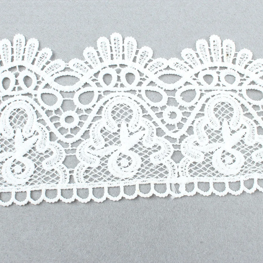 Фото Кружевная лента для рукоделия, белая, черная, Водорастворимая, ширина 11,5 см №5