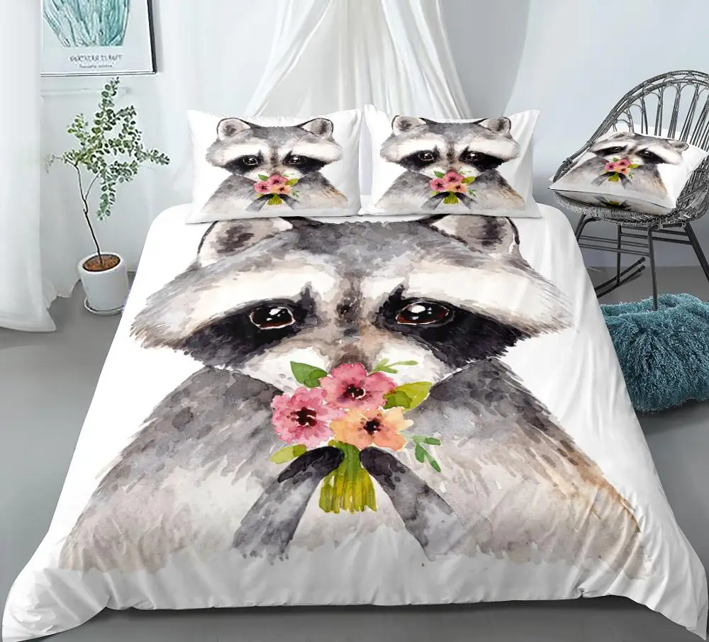 Акварельный Лисий пододеяльник набор лисицы вручение цветов Комплект