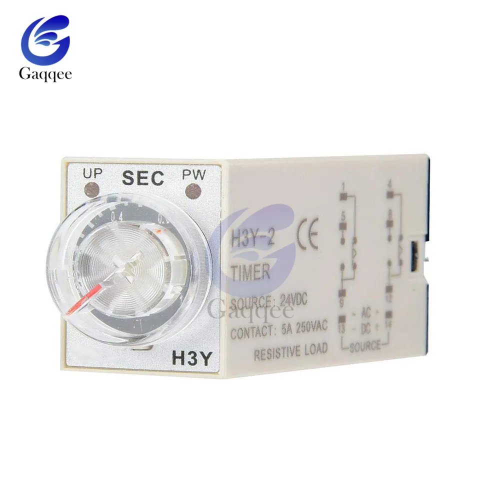 H3Y 2 реле времени 8 Pin 5A AC 110V 220V DC 12V 24V 0 30 Second Delay DPDT переключатель твердотельная