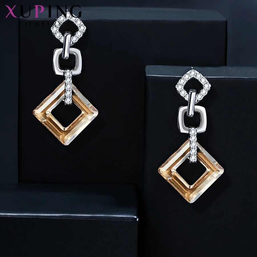 Xuping, изысканные цветные серьги, высокое качество, кристаллы от Swarovski, цветное покрытие, для женщин, подарок на день Святого Валентина, S89-202