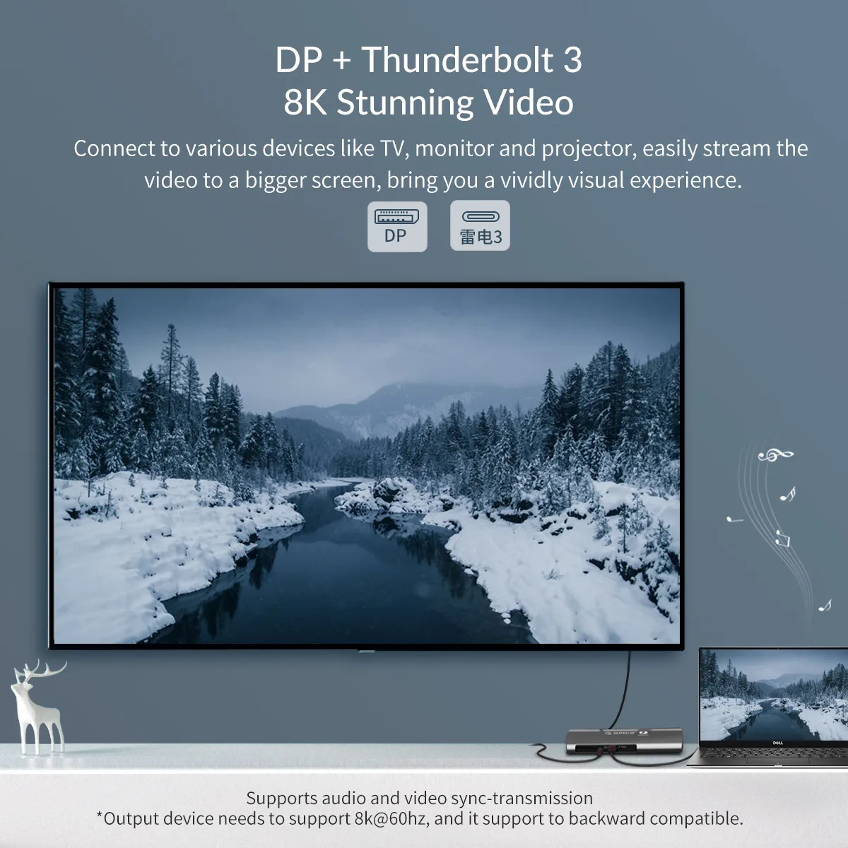 Док-станция ORICO Thunderbolt 3 концентратор USB Type C-DP USB 3,0 концентратор адаптер RJ45 SD4.0 USB-C конвертер 40 Гбит/с для MacBook Pro Air huawei