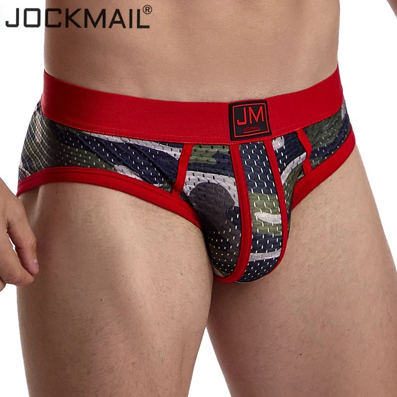 JOCKMAIL Sexy Men Underwear Briefs Mesh Underpants Jockstrap Gay Mens briefs Cuecas Brief Bikini Man Srting |
