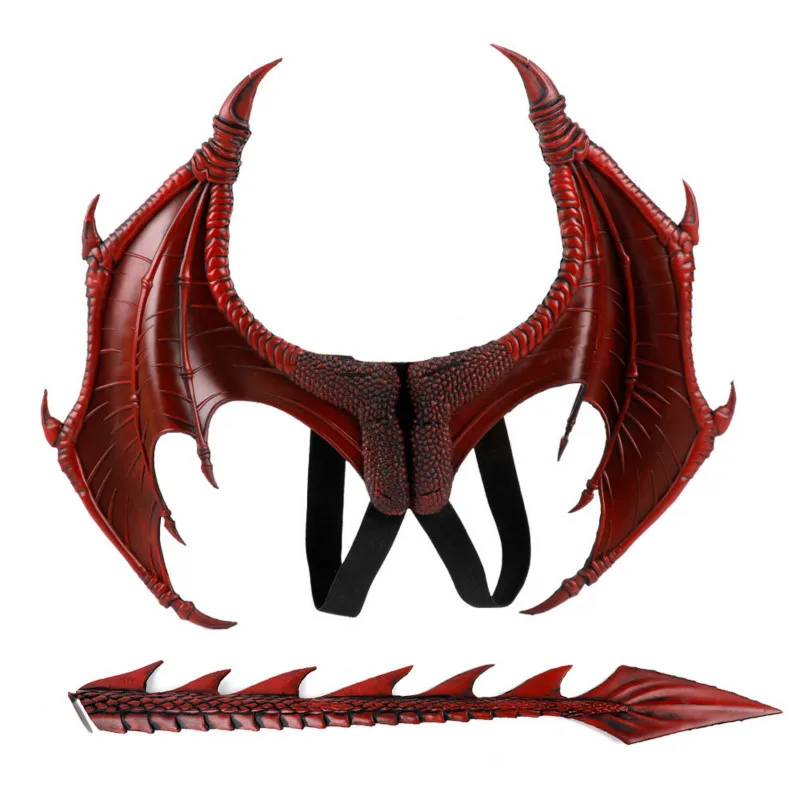 

Halloween Carnival Children's Cosplay Dress Up Toy Dragon Wing Tail Set Children's Day Performance Props