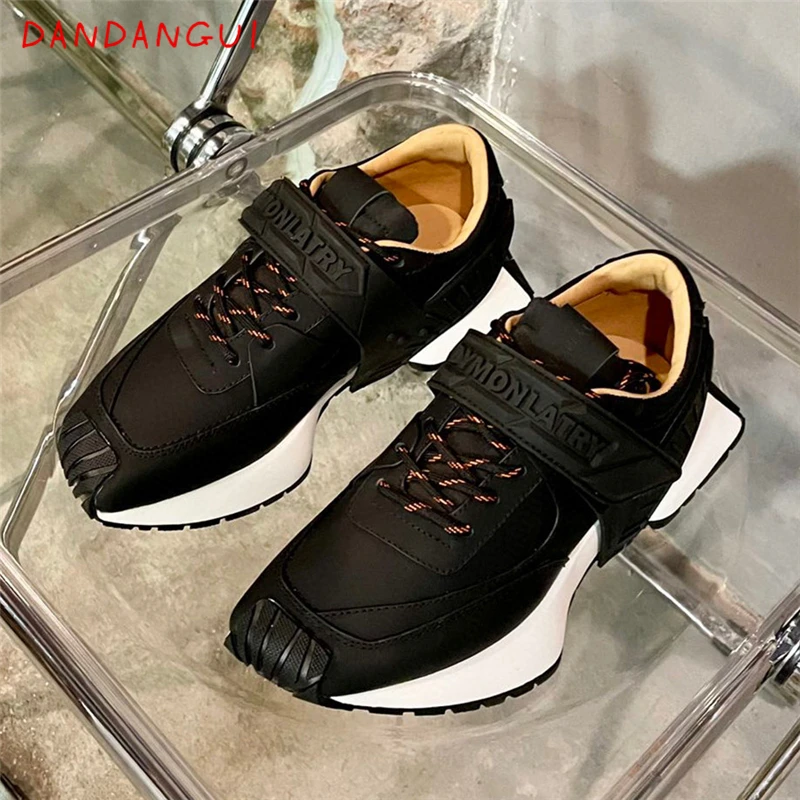 

Top Quality Luxury Designer Women's Sneakers Genuine Leather Platform Female Sports Shoes Spring Autumn New Ladies Chunky Shoes
