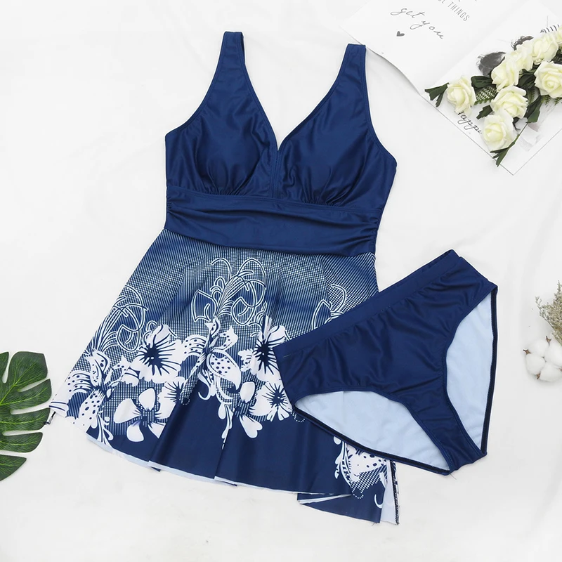 Танкини размера плюс новинка 2020 фиолетовый синий танкини набор женский