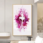 Абстрактная картина, розово-красная, напечатанная на холсте, современные плакаты и принты, Настенная картина для гостиной, украшение для дома