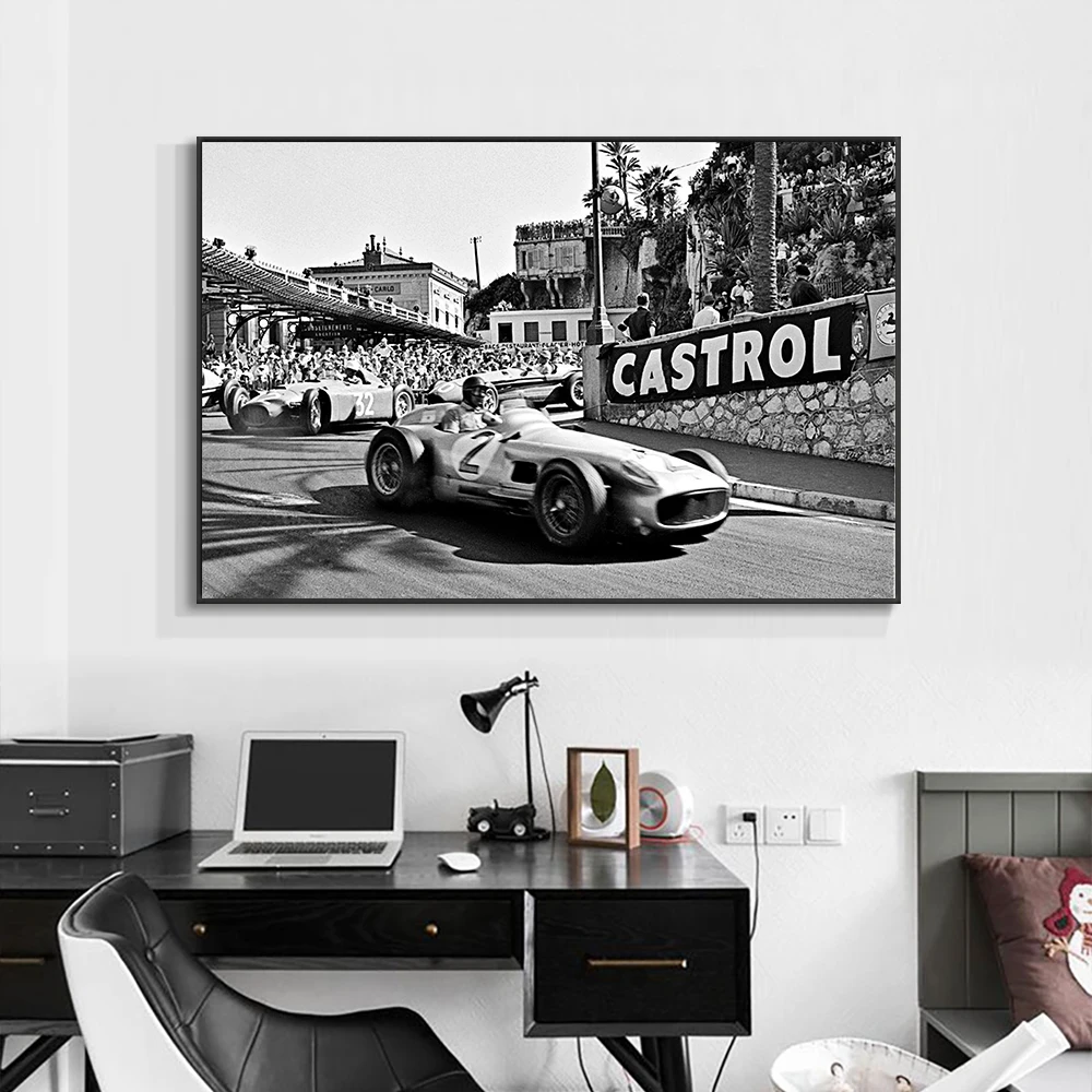 

Vintage F1 Racing Wall Posters Classic F1 Race Car Artwork Picture Print Aesthetic Canvas Painting Design Living Room Decoration