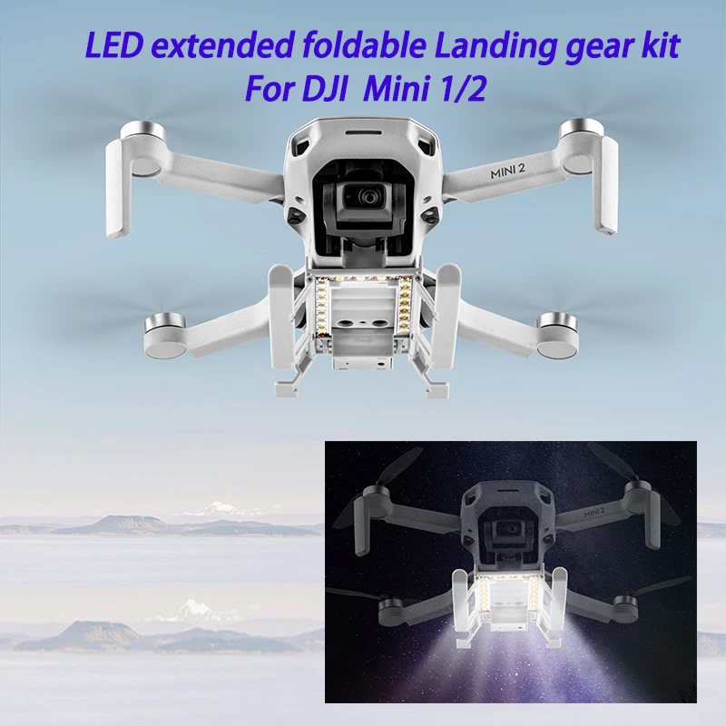 

Mini 2 LED Landing Gear Night Flight Folding Height Extended Skid Protector for DJI Mini 1/2 se Drone Accessories